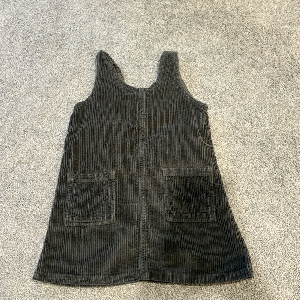Kids Casual Corduroy Dress - Black